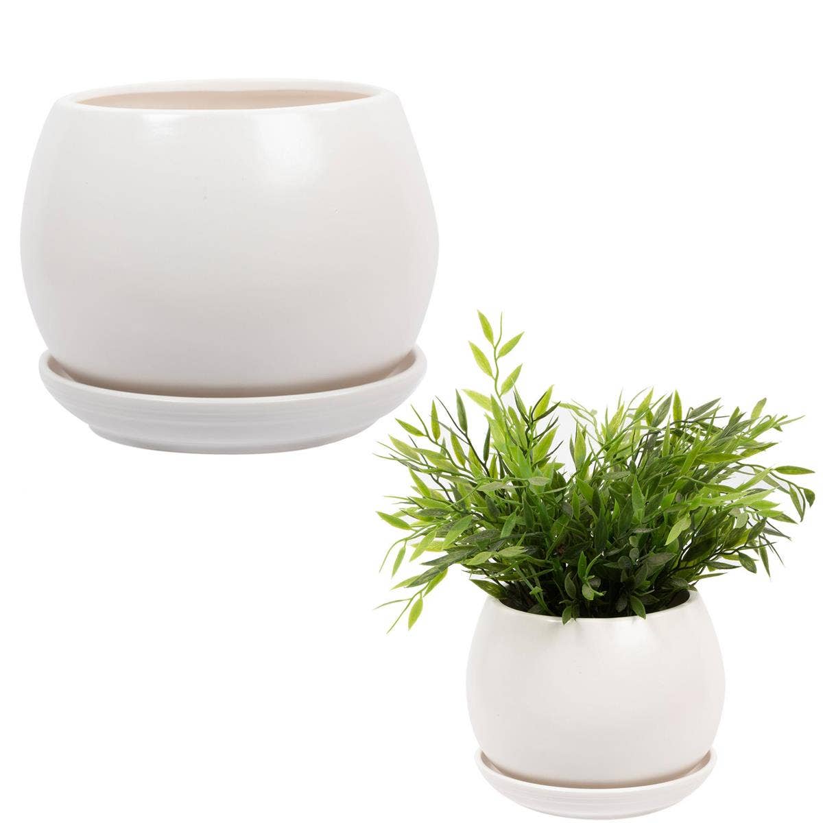 Truu Design Matte Ceramic Planter 6"D