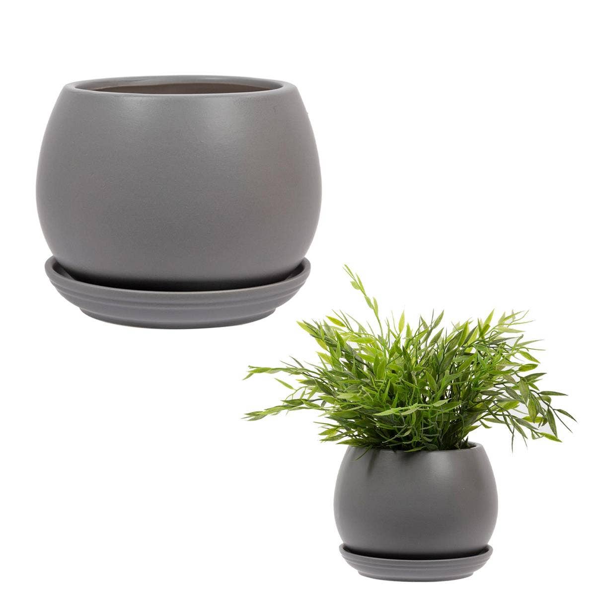 Truu Design Matte Ceramic Planter 6"D