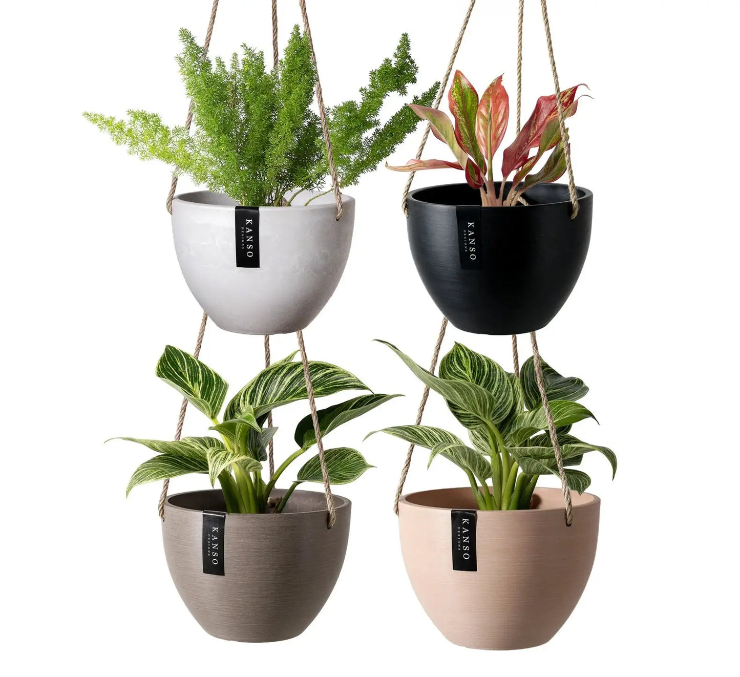 8" | 12" Signature Stone Hanging Planter Pot | 4 Colorways