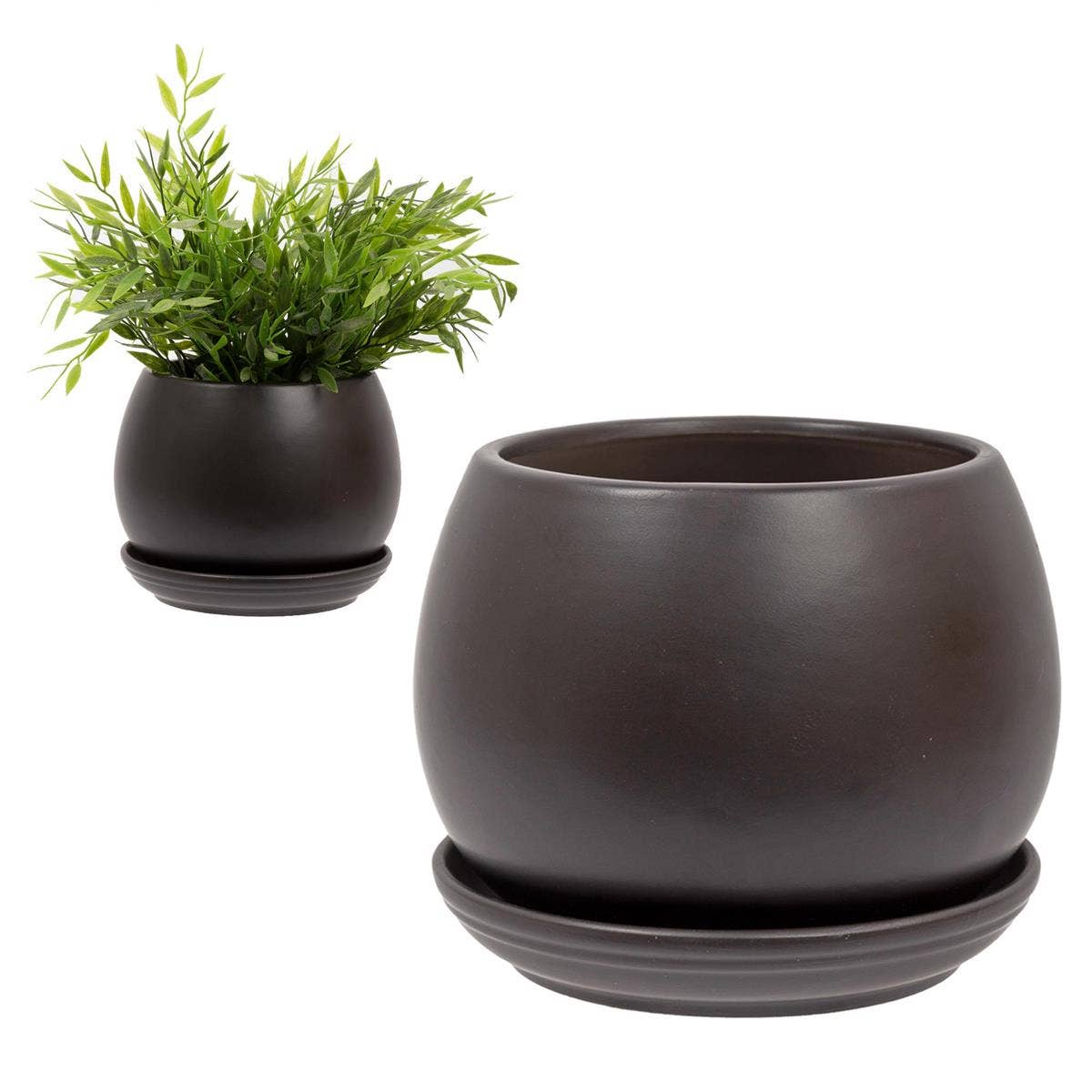 Truu Design Matte Ceramic Planter 6"D
