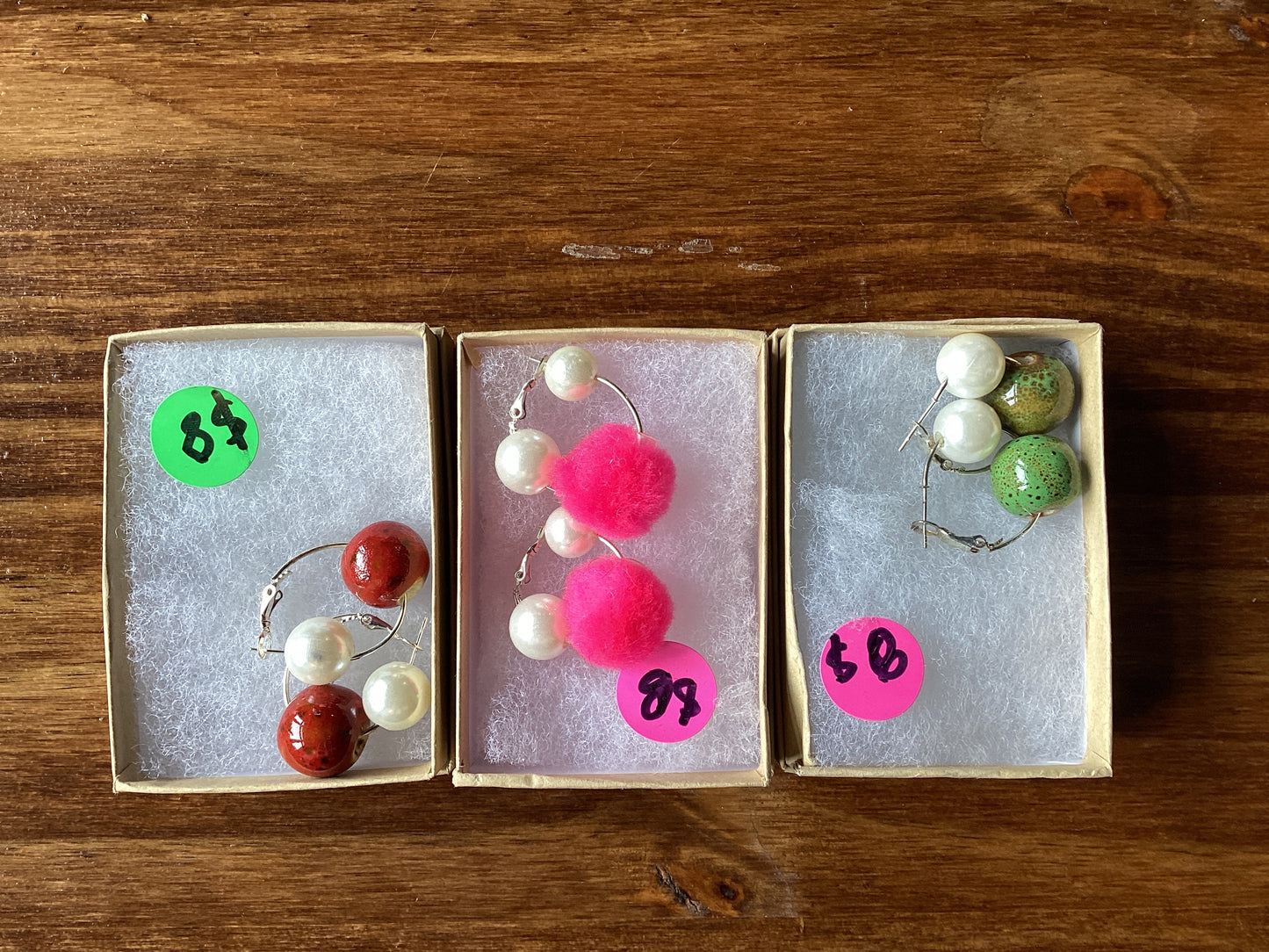Ceramic hoop earrings