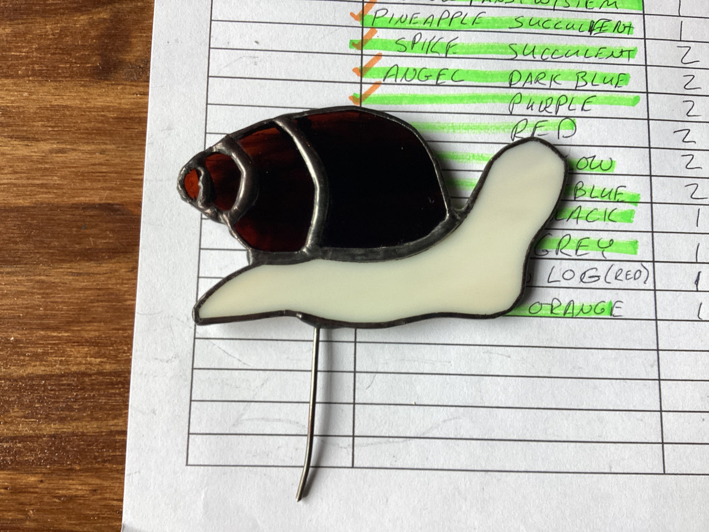 Snail stained glass